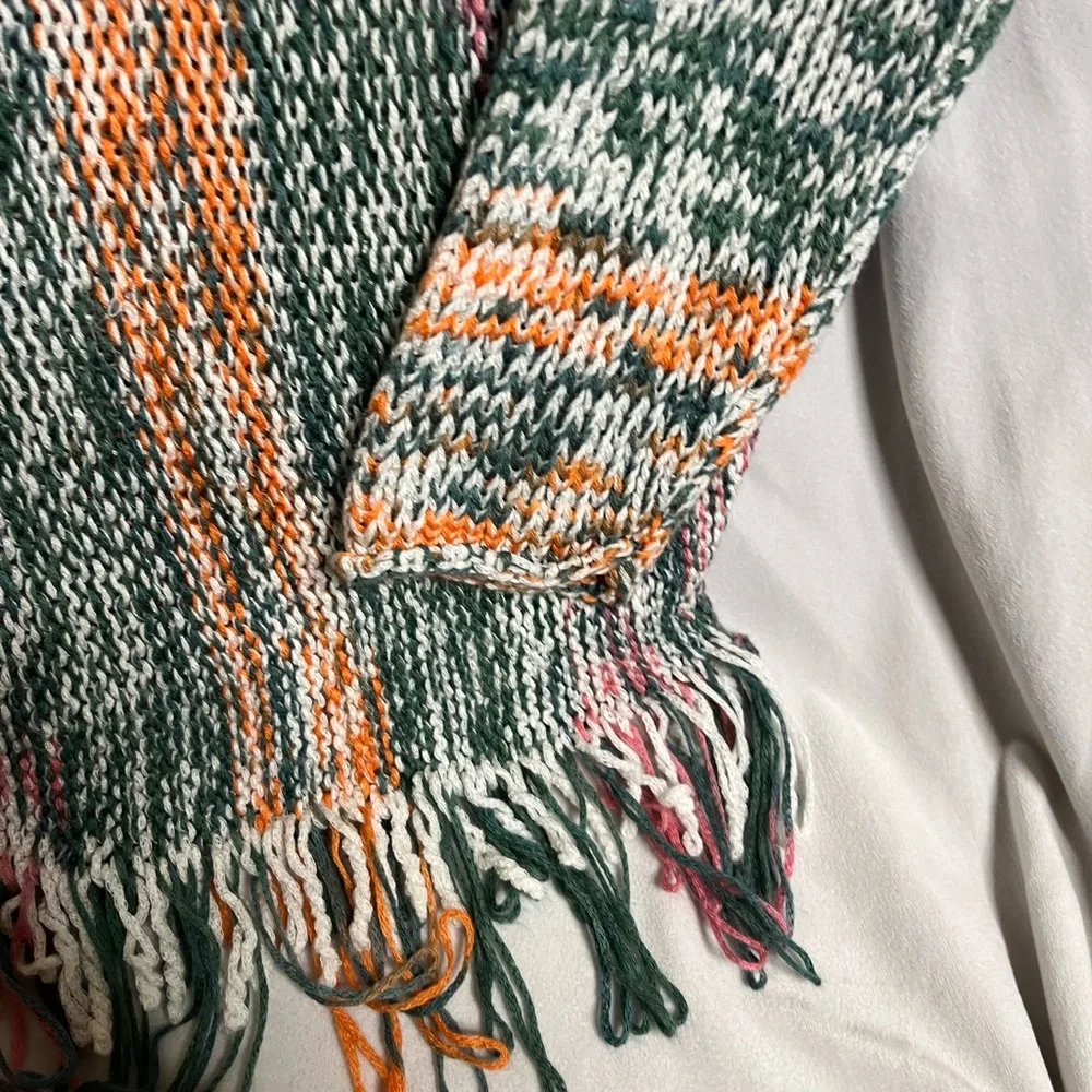 Laurie Felt Women's Baja Fringe Hem Multicolor Size Xs Sweater